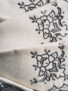 Vintage Damask Dinner Napkins  Handmade in Maderia, Portugal  AMAZING   8 Pc